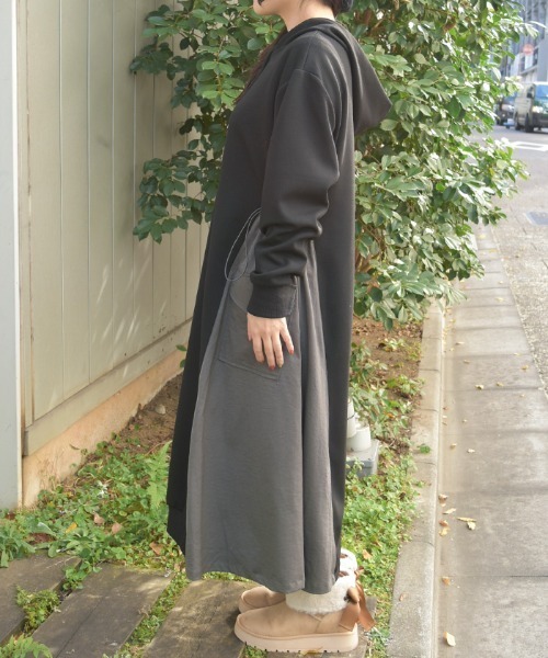 axes femme（アクシーズ ファム） ワンピース 配色パーカーワンピース