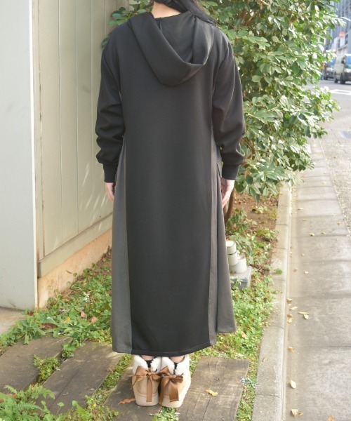 axes femme（アクシーズ ファム） ワンピース 配色パーカーワンピース