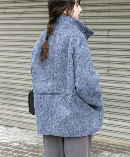 コート アウター スタンドカラーオーバージャケット レディース