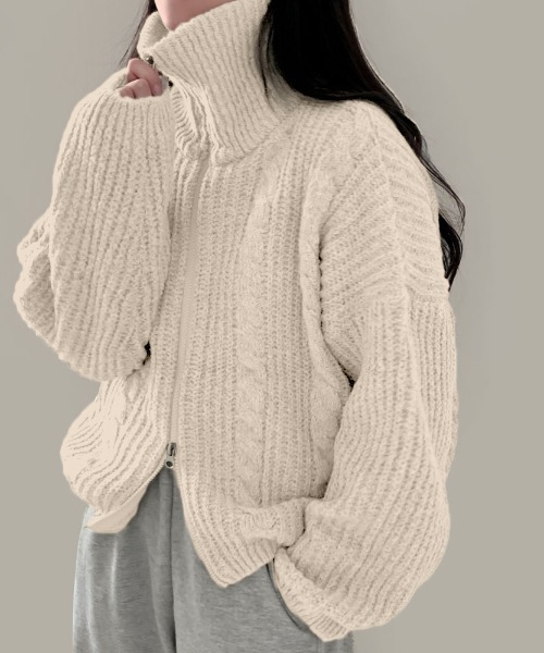 【超美品】DOLCE&GABBANA リブ編み ニット カーディガン ハイネック 超美品】DOLCE&GABBANA リブ編み ニット カーディガン ハイネック