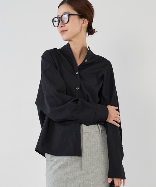 MICA&DEAL（マイカアンドディール） ブラウス シャツ ウール混スタンド