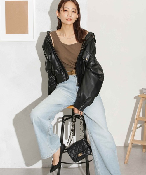 NANO universe（ナノ・ユニバース） レザージャケット FREE ブラック