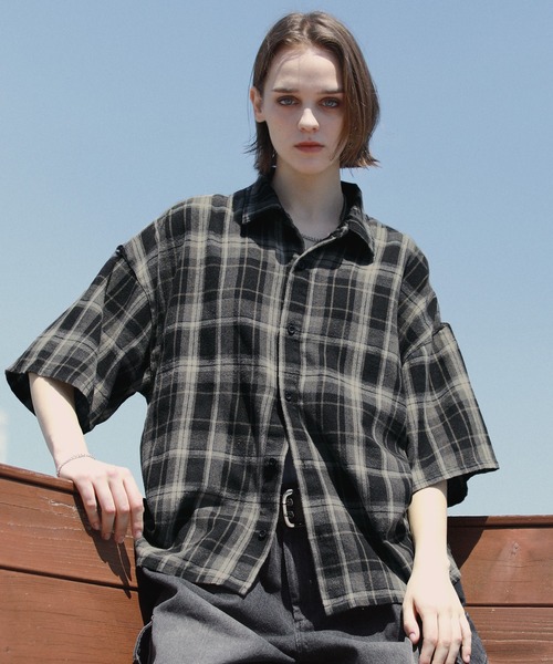 「ROCHEM」 長袖シャツ S ブラウン メンズ_画像2