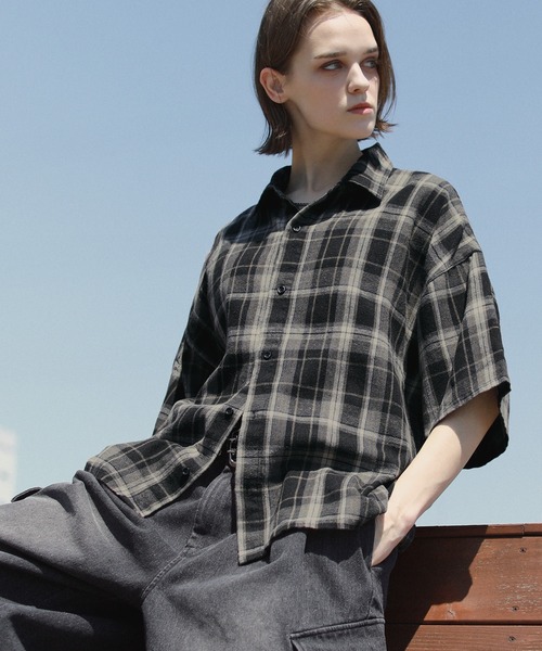 「ROCHEM」 長袖シャツ S ブラウン メンズ_画像4