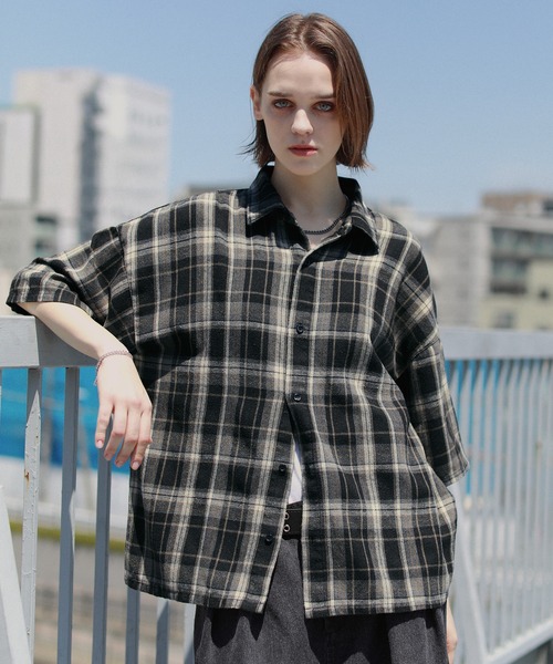 「ROCHEM」 長袖シャツ S ブラウン メンズ_画像6