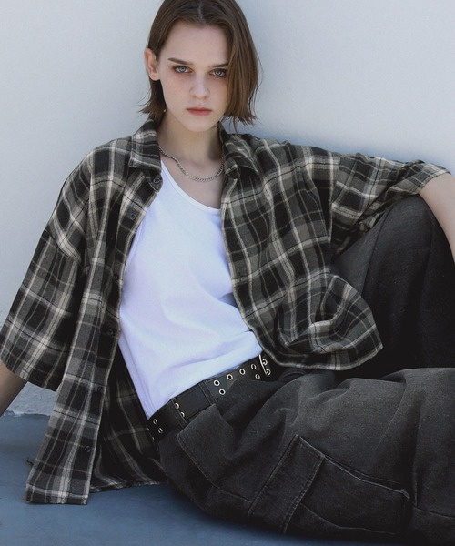 「ROCHEM」 長袖シャツ S ブラウン メンズ_画像8