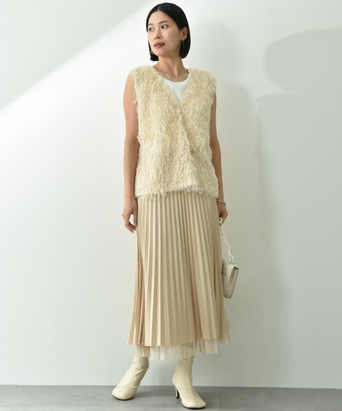 「actuel」 ベスト FREE アイボリー レディース_画像4