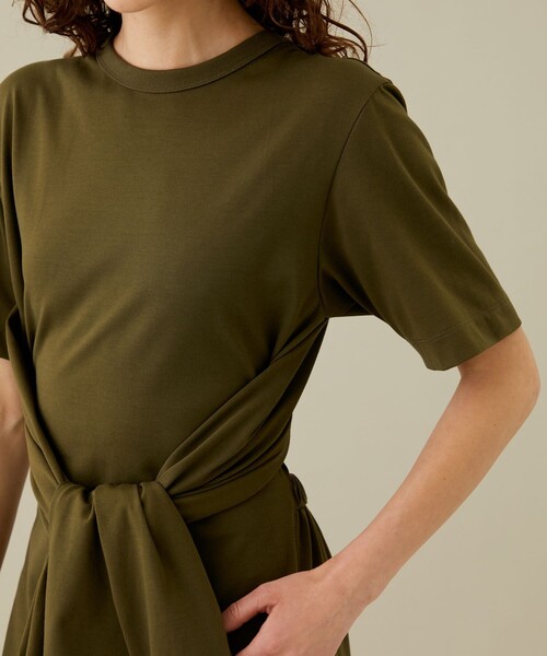 「CINOH」 長袖ワンピース 36 カーキ レディース_画像9
