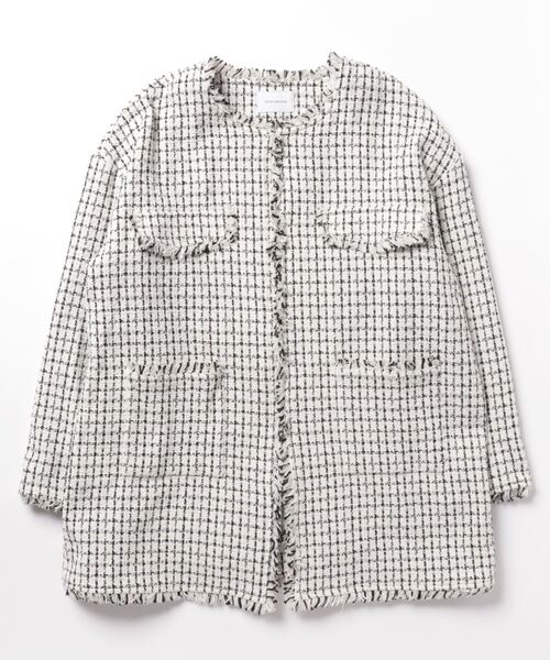 「DOUX ARCHIVES」 ツイードジャケット FREE ブラック レディース_画像4