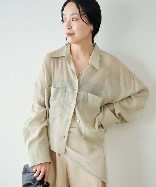 plage（プラージュ） ブラウス シャツ 「追加」RAMIE LYOCELL CROPPED