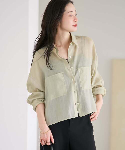 plage（プラージュ） ブラウス シャツ 「追加」RAMIE LYOCELL CROPPED
