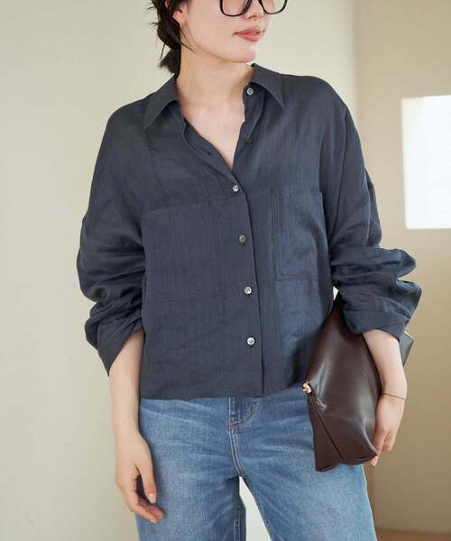 plage（プラージュ） ブラウス シャツ 「追加」RAMIE LYOCELL CROPPED