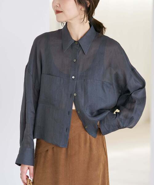 plage（プラージュ） ブラウス シャツ 「追加」RAMIE LYOCELL CROPPED
