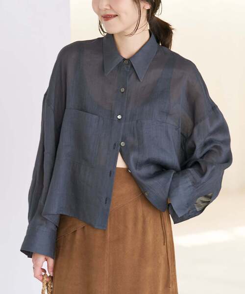 plage（プラージュ） ブラウス シャツ 「追加」RAMIE LYOCELL CROPPED