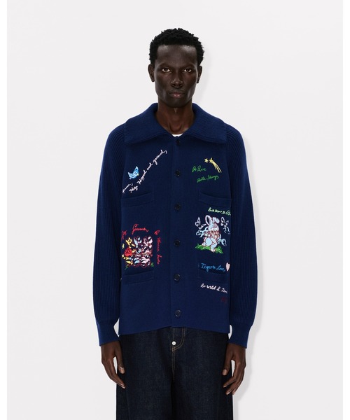 カーディガン 'KENZO Cartoon' エンベリッシュド カーディガン イン ウール コットン メンズの画像