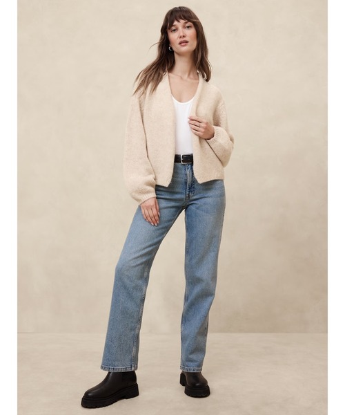 「BANANA REPUBLIC FACTORY STORE」 ニットカーディガン X-SMALL チャコールグレー レディース_画像3