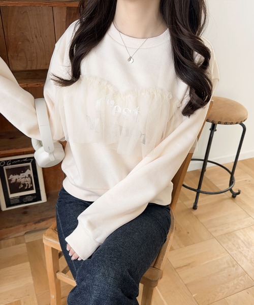 「mily bilet」 スウェットカットソー MEDIUM オートミール レディース_画像3