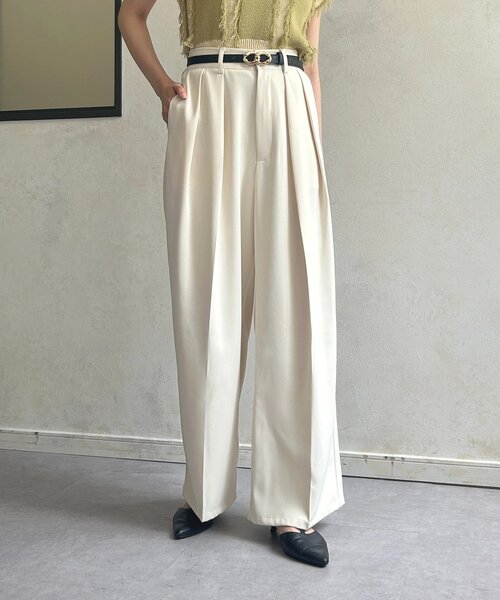 「Thevon」 スラックス - アイボリー レディース_画像8