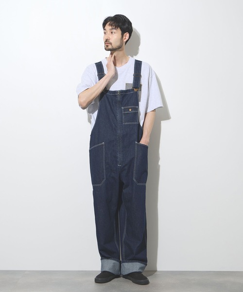 専用EVISU 濃紺 パリパリ ダブルニースーパービッグシルエットオーバーオール Dickies（ディッキーズ） オーバーオール サロペット 「別注限定展開