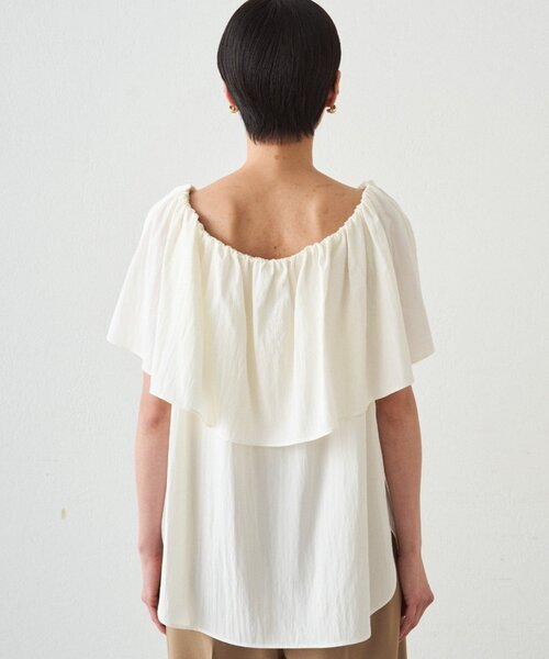 24SS Loungedress ラウンジドレス ティアードブラウス トップス Loungedress（ラウンジドレス） ブラウス シャツ フリルオフショル
