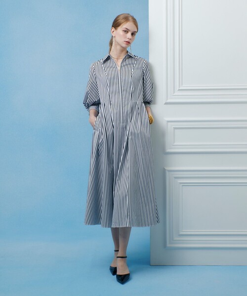 美品　LOULOU WILLOUGHBY コードストライプ　ワンピース　 S LOULOU WILLOUGHBY】ストライプリボンワンピース|allureville OFFICIAL