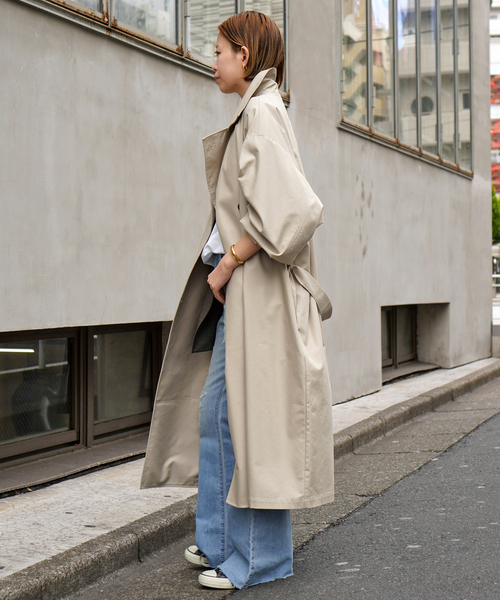 トレンチコート コート 「UMARMUNG/ウンマームン」CONVERTIBLE COLLAR OVERSIZED TRENCH COAT レディースの画像