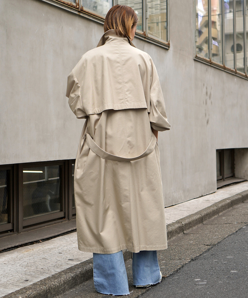 トレンチコート コート 「UMARMUNG/ウンマームン」CONVERTIBLE COLLAR OVERSIZED TRENCH COAT レディースの画像