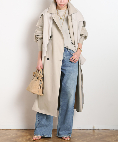 トレンチコート コート 「UMARMUNG/ウンマームン」CONVERTIBLE COLLAR OVERSIZED TRENCH COAT レディースの画像