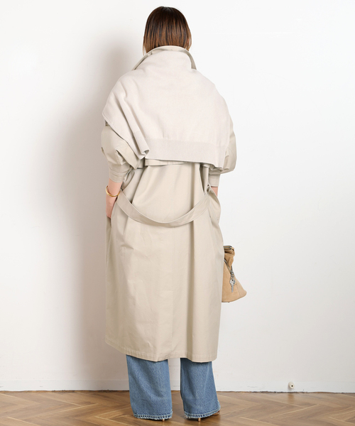 トレンチコート コート 「UMARMUNG/ウンマームン」CONVERTIBLE COLLAR OVERSIZED TRENCH COAT レディースの画像