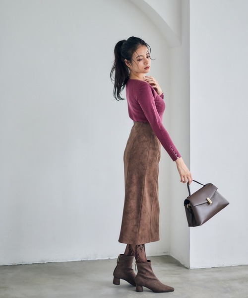 「12Twelve Agenda」 長袖ニット M チャコールグレー レディース_画像7