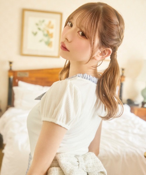 TITTY＆CO.（ティティーアンドコー） tシャツ ギンガムリボン半袖 