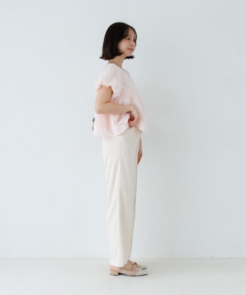 ソフトフリンジブラウス flower ブラウス シャツ フリンジパフブラウス レディース : ZOZOTOWN