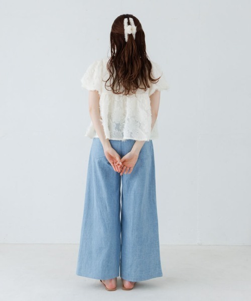 flower ブラウス シャツ フリンジパフブラウス レディース : ZOZOTOWN