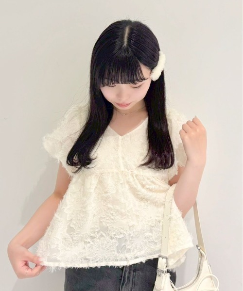 flower ブラウス シャツ フリンジパフブラウス レディース : ZOZOTOWN