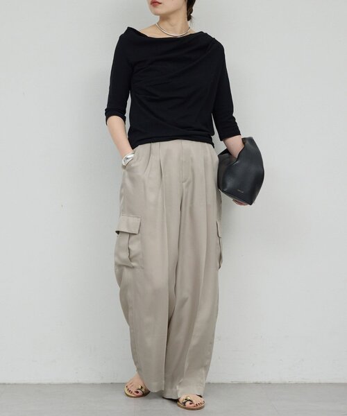 tシャツ 「2WAY」ハーフスリーブカットソー レディースの画像