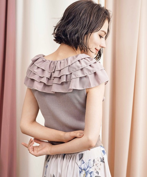 「NOELA」 半袖ニット フリー ブラウン レディース_画像8