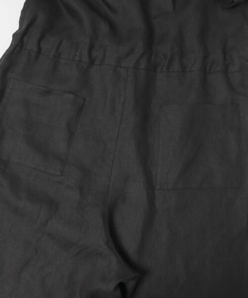 パンツ リネンハーフスリーブオールインワン レディースの画像