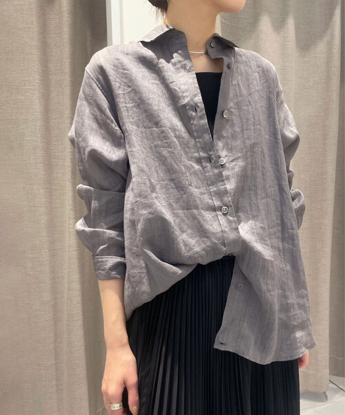 「NOBLE」 長袖シャツ - ネイビー レディース_画像3
