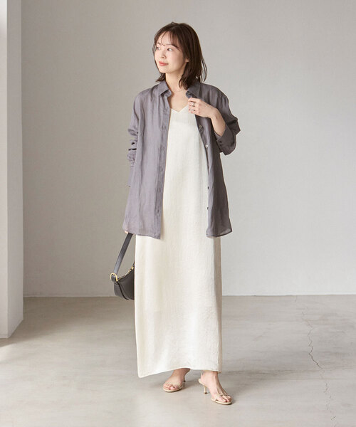 「NOBLE」 長袖シャツ - ネイビー レディース_画像10