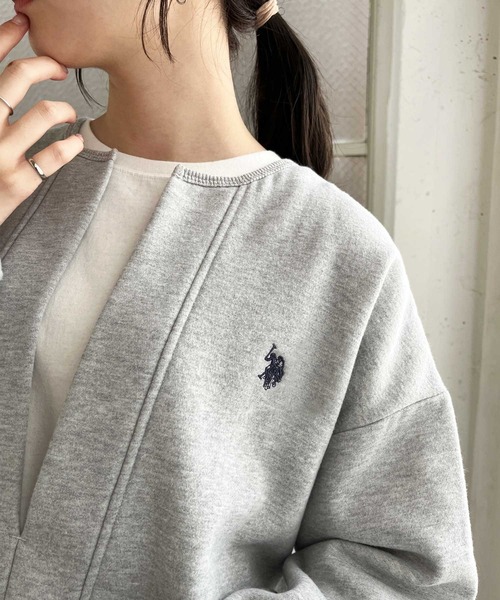 「U.S. POLO ASSN.」 スウェットカットソー MEDIUM 杢グレー レディース_画像5