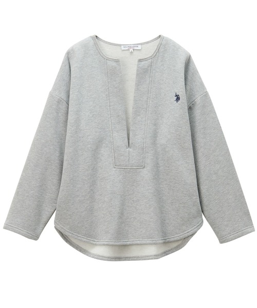 「U.S. POLO ASSN.」 スウェットカットソー MEDIUM 杢グレー レディース_画像8