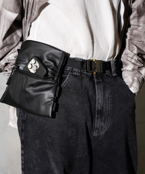 ポーチ BAGJACK / バッグジャック SQUARE POUCH ELK NAPPA ナッパレザー スクエアポーチ メンズ レディースの画像