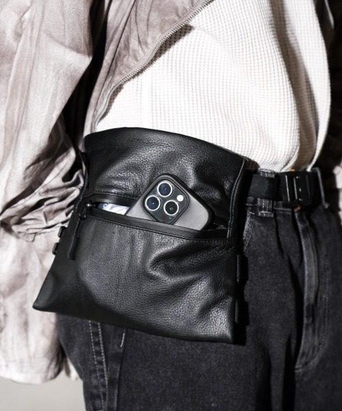 ポーチ BAGJACK / バッグジャック SQUARE POUCH ELK NAPPA ナッパレザー スクエアポーチ メンズ レディースの画像