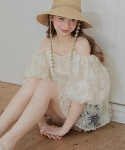 tシャツ 3wayチュールトップ レディースの画像