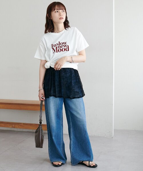 tシャツ 半袖 「WEB限定」裾レースカットソー レディース | Discoat | 21