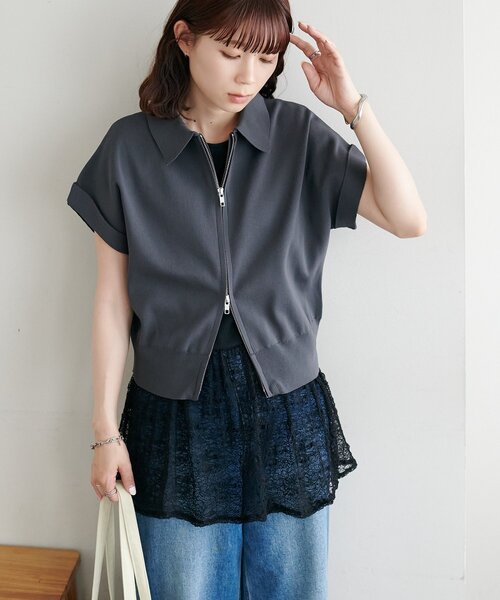 tシャツ 半袖 「WEB限定」裾レースカットソー レディース | Discoat | 11