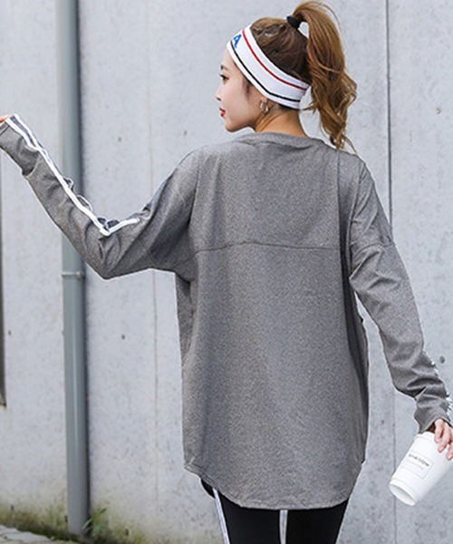 「HYSSHOP」 長袖カットソー X-LARGE グレー レディース_画像3