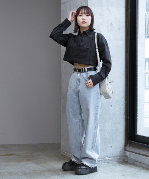 「PAGEBOY」 デニムパンツ 27inch ブルー レディース_画像3
