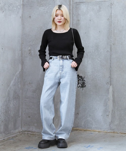 「PAGEBOY」 デニムパンツ 27inch ブルー レディース_画像4