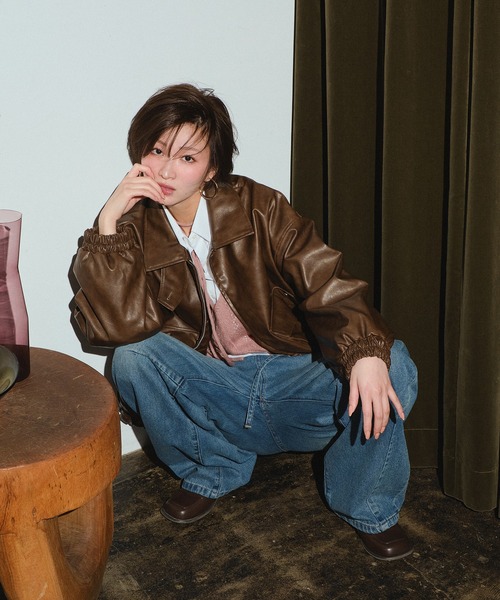 「MUHET」 デニムパンツ LARGE ブラック レディース_画像3